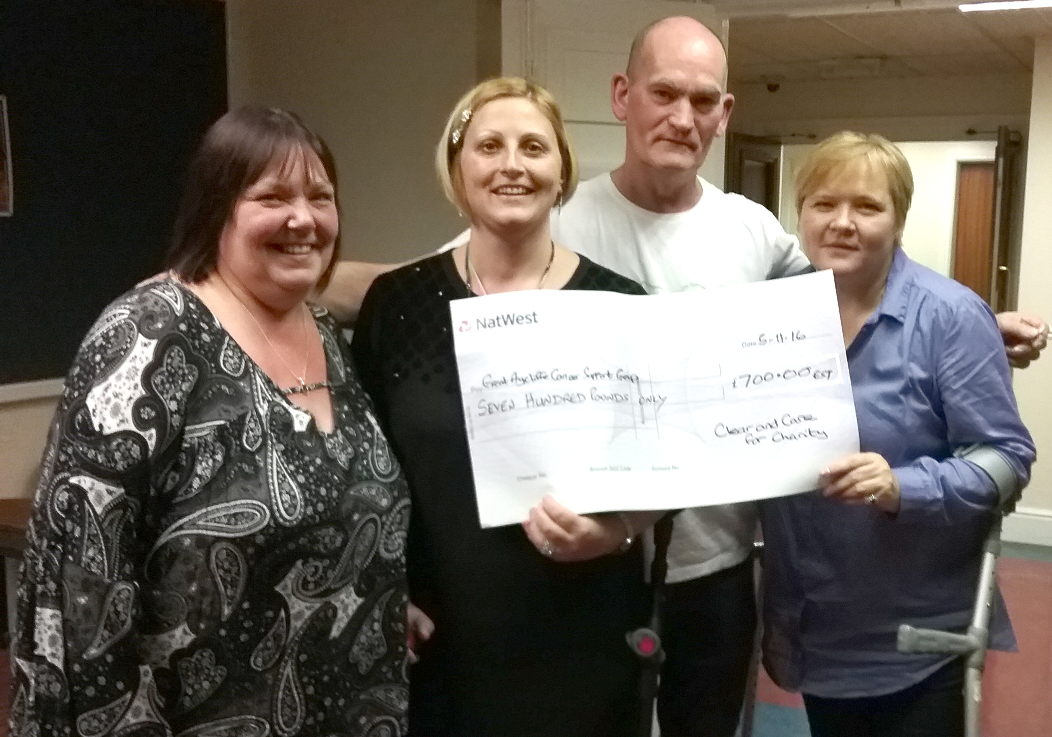 £700 for Aycliffe’s Cancer Support Group