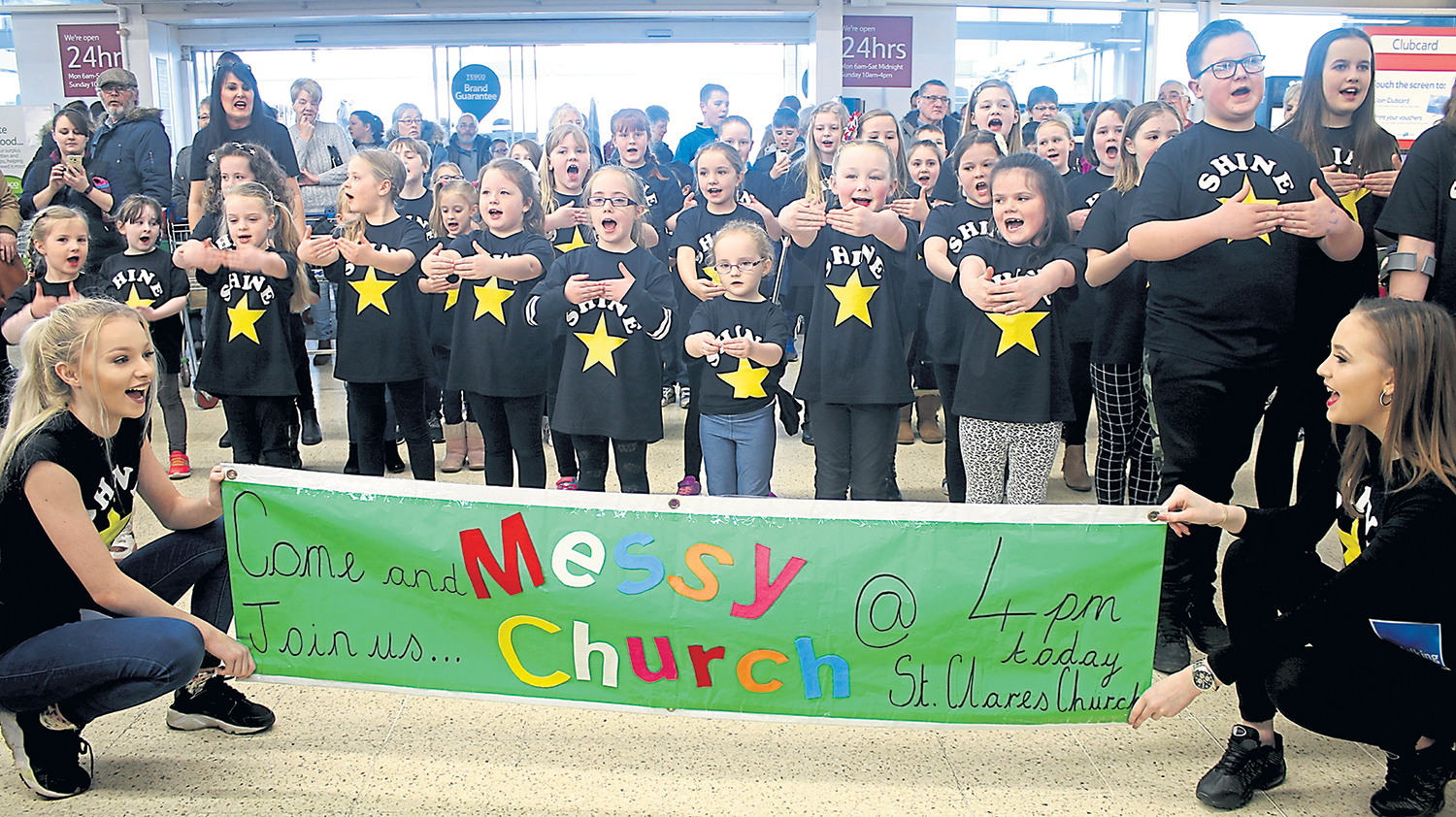 St Clare’s Flash Mob in Tesco & Messy Church