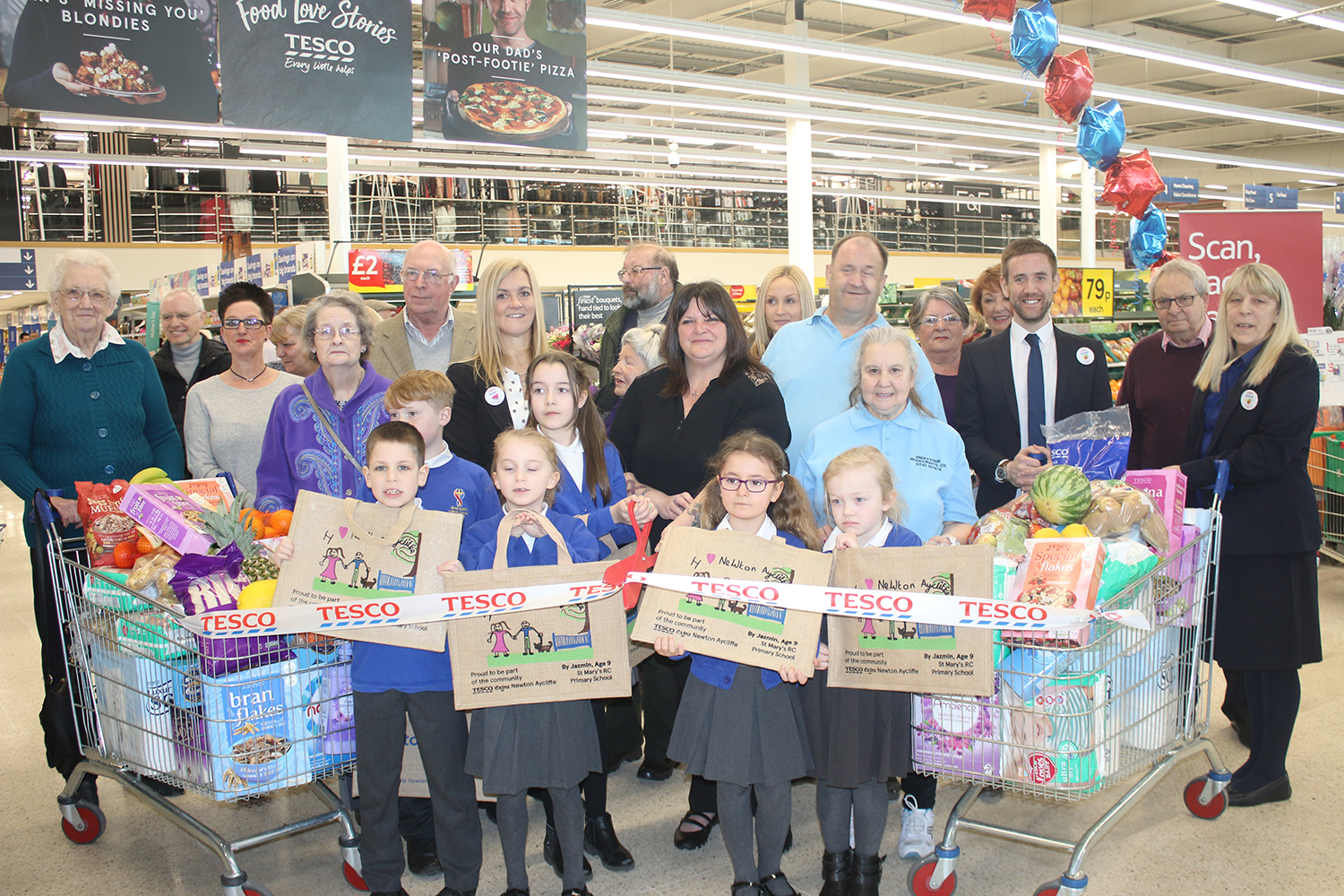 Shoppers Help Tesco Celebrate New Additions To Their Store