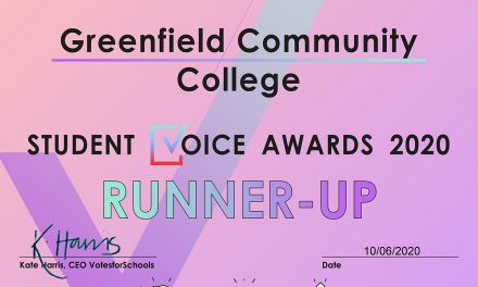 Greenfield Recognised for Student Award