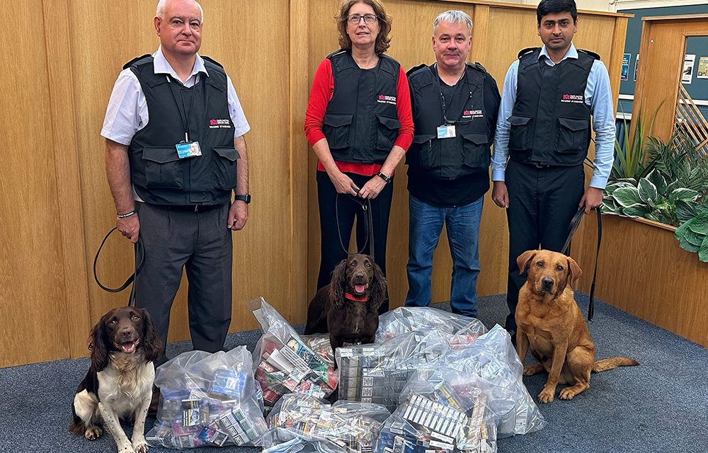 Detection Dogs Sniff Out Illegal Cigarettes in Darlington